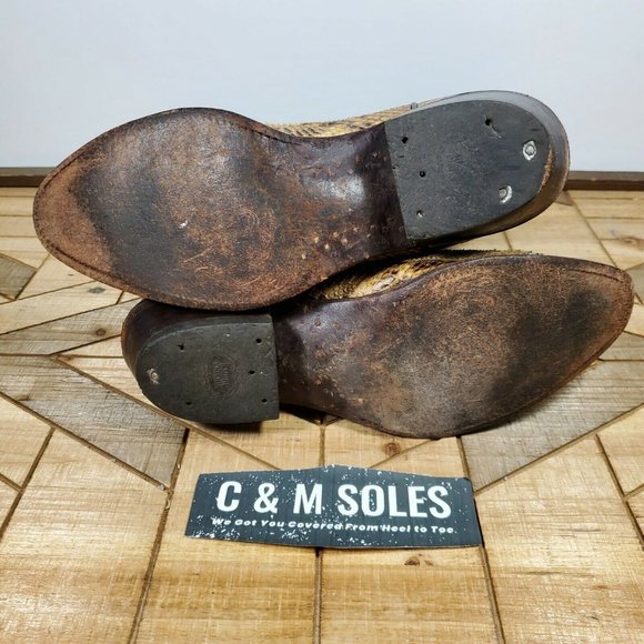 WIDE Nocona Western Yellow Python Brown Leather - Picture 7 of 11